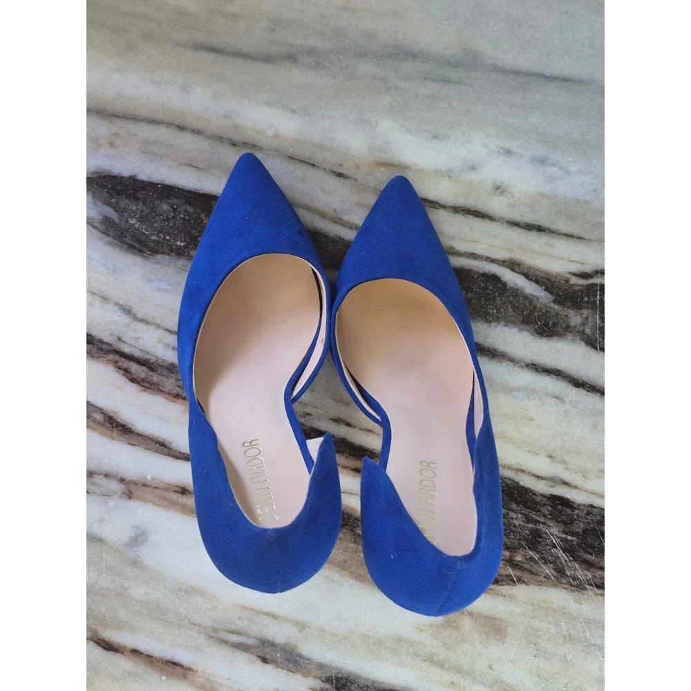 Jenn Ardor Royal Blue d'Orsay Pumps Pointed Toe Stiletto Heels 7.5 Wedding Guest
